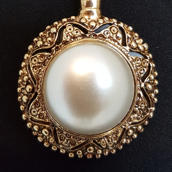 Art Deco Gold Plated Chain with Secret Mirror Pend - Picture 6 of 7